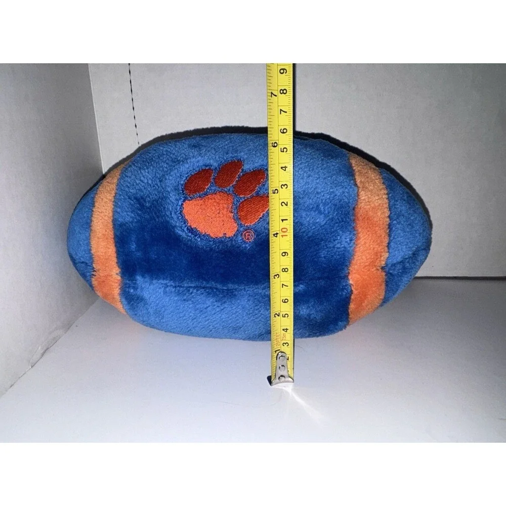 Vintage KenTex Clemson Tigers Plush Football 11” Blue Orange NCAA Paw Logo